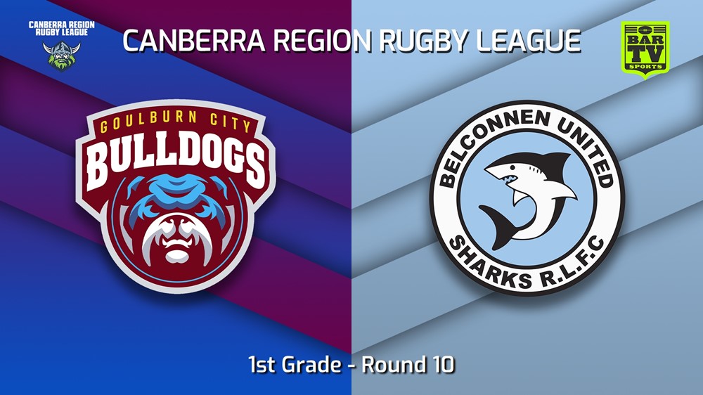 MINI GAME: Canberra Round 10 - 1st Grade - Goulburn City Bulldogs v Belconnen United Sharks Slate Image