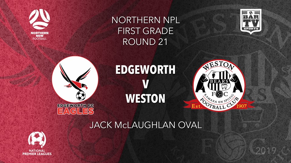 NPL - NNSW Round 21 - Edgeworth Eagles FC v Weston Workers FC Slate Image