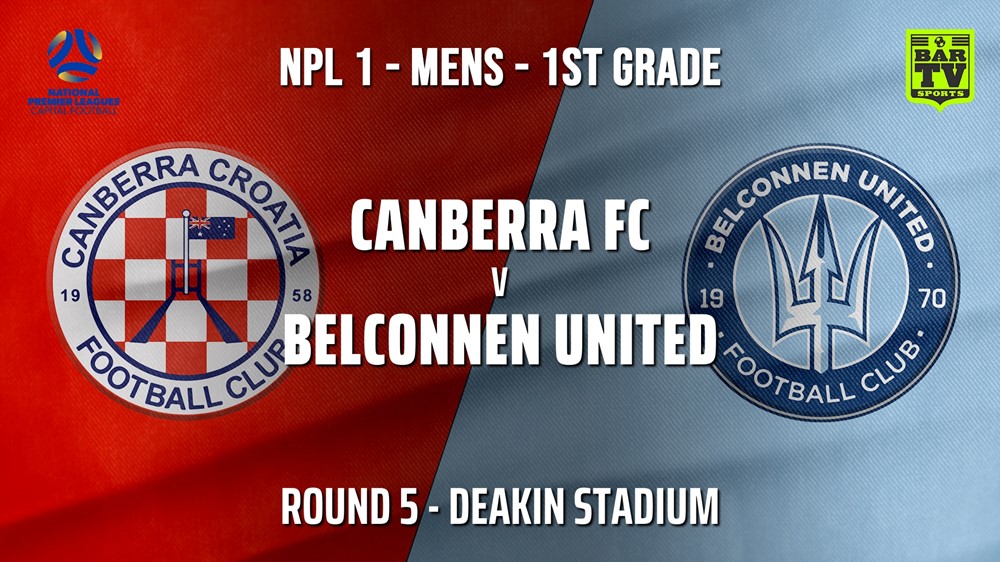 210509-NPL - CAPITAL Round 5 - Canberra FC v Belconnen United Minigame Slate Image