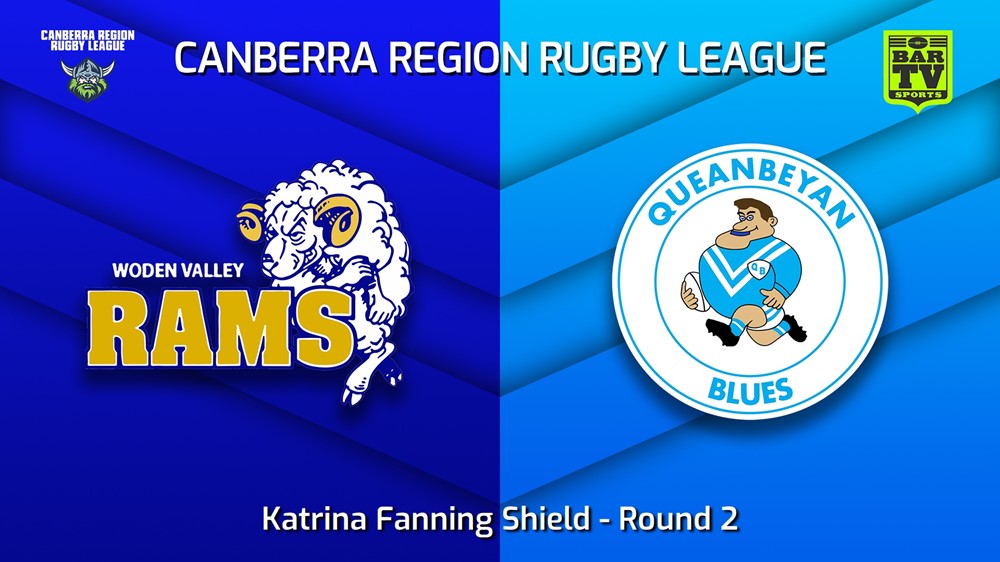 230513-Canberra Round 2 - Katrina Fanning Shield - Woden Valley Rams v Queanbeyan Blues Slate Image