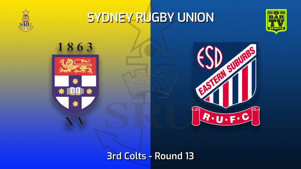 220702-Sydney Rugby Union Round 13 - 3rd Colts - Sydney University v Eastern Suburbs Sydney Minigame Slate Image