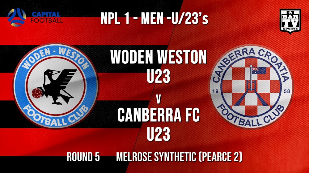 NPL1 Men - U23 - Capital Football  Round 5 - Woden Weston U23 v Canberra FC U23 Slate Image