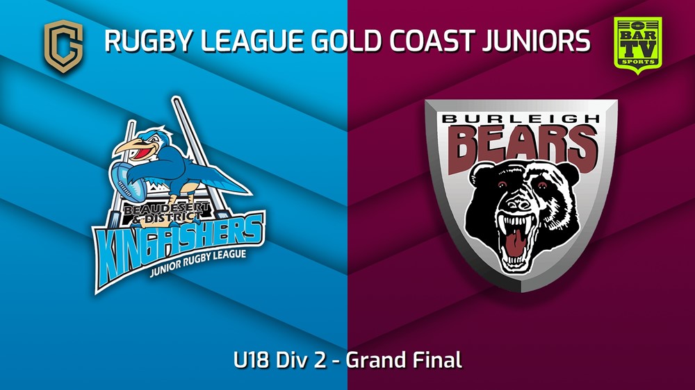 230909-Rugby League Gold Coast Juniors Grand Final - U18 Div 2 - Beaudesert Kingfishers v Burleigh Bears Slate Image