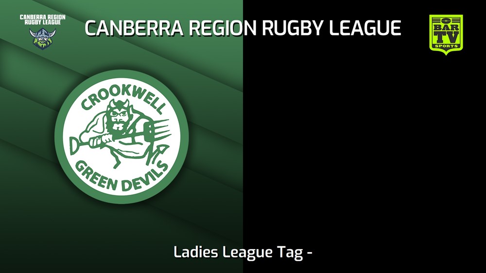 230401-Canberra Ladies League Tag - Crookwell Green Devils v Bateman's Bay Tigers Minigame Slate Image