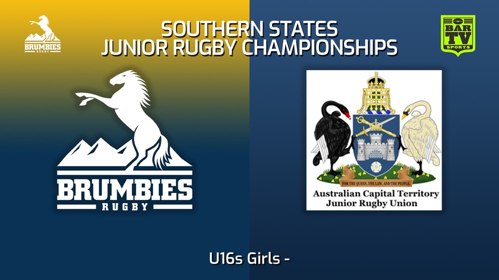 230713-Southern States Junior Rugby Championships U16s Girls - Brumbies Country v ACTJRU Minigame Slate Image