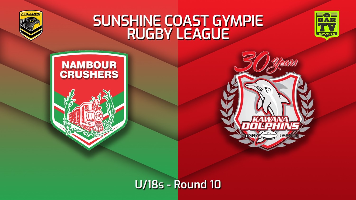 MINI GAME: Sunshine Coast RL Round 10 - U/18s - Nambour Crushers v Kawana Dolphins Slate Image