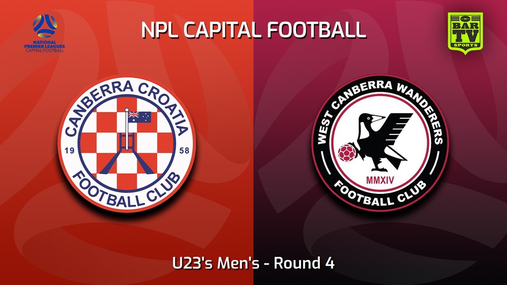 230503-Capital NPL U23 Round 4 - Canberra Croatia FC U23 v West Canberra Wanderers U23s Slate Image
