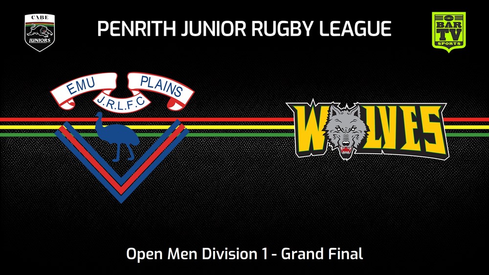 230827-Penrith & District Junior Rugby League Grand Final  - Open Men Division 1 - Emu Plains RLFC v Windsor Wolves Slate Image