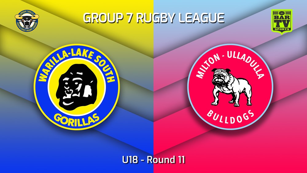 220703-South Coast Round 11 - U18 - Warilla-Lake South Gorillas v Milton-Ulladulla Bulldogs Slate Image