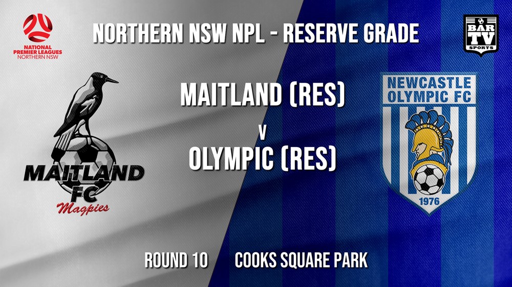 NPL NNSW RES Round 10 - Maitland FC (Res) v Newcastle Olympic (Res) Slate Image