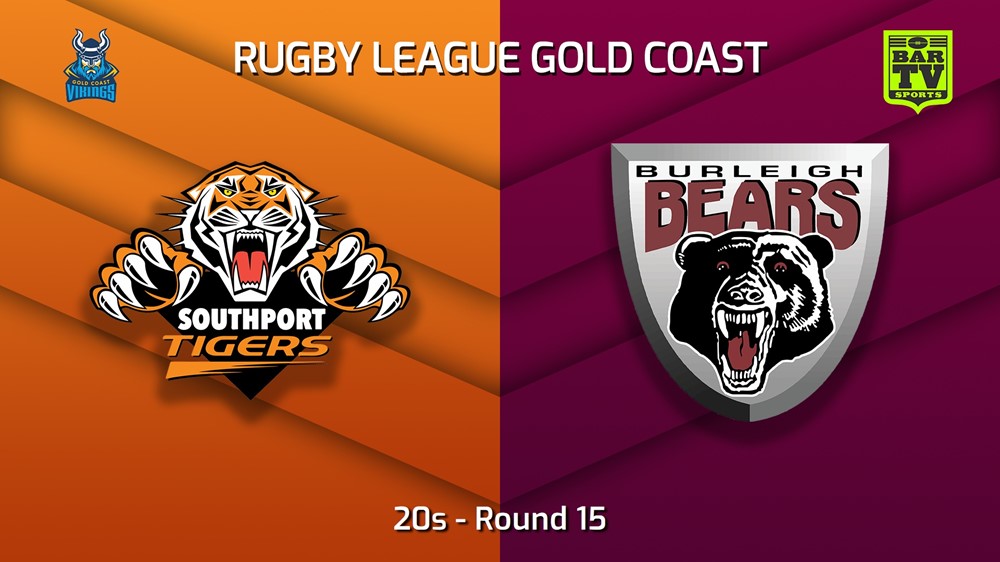220814-Gold Coast Round 15 - 20s - Southport Tigers v Burleigh Bears Slate Image