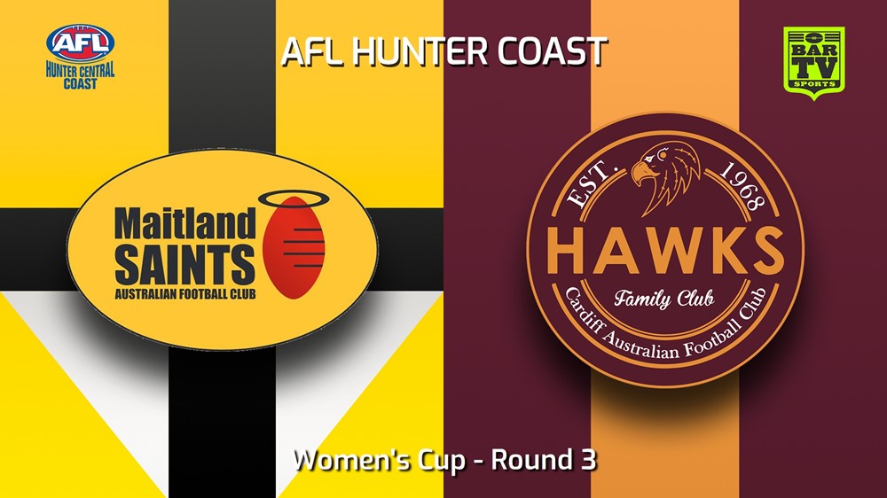 240420-video-AFL Hunter Central Coast Round 3 - Women's Cup - Maitland Saints v Cardiff Hawks Slate Image