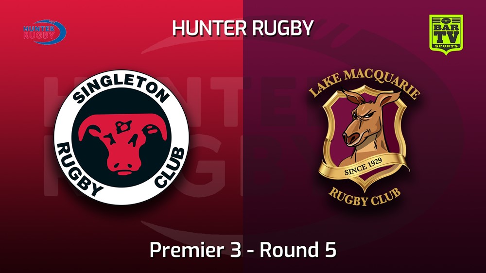 220521-Hunter Rugby Round 5 - Premier 3 - Singleton Bulls v Lake Macquarie Minigame Slate Image