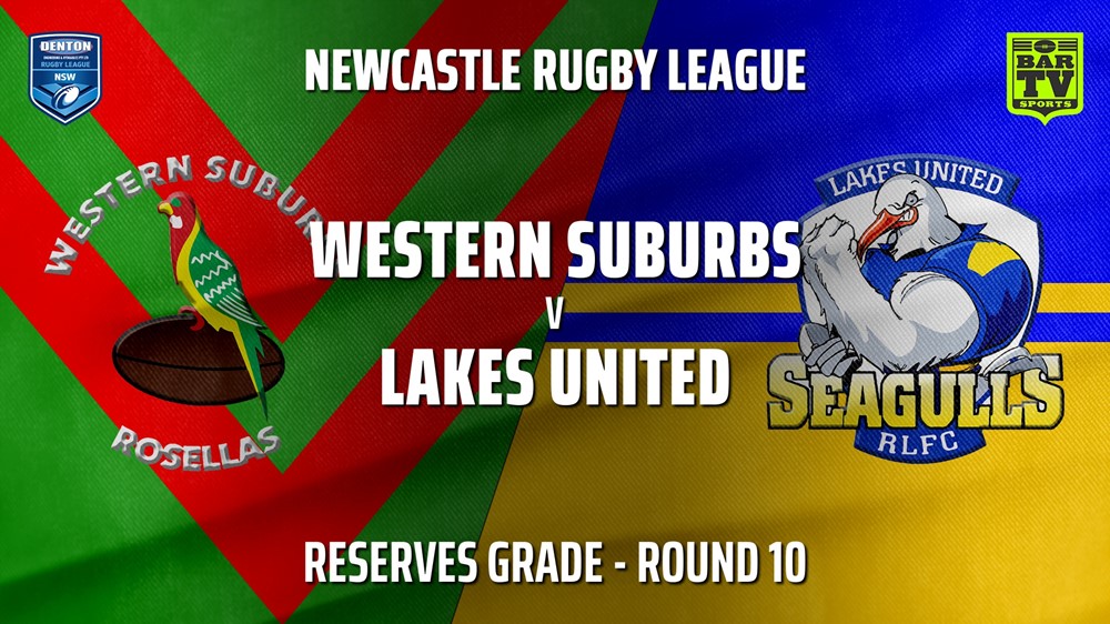 210605-Newcastle Rugby League Round 10 - Reserves Grade - Western Suburbs Rosellas v Lakes United Slate Image