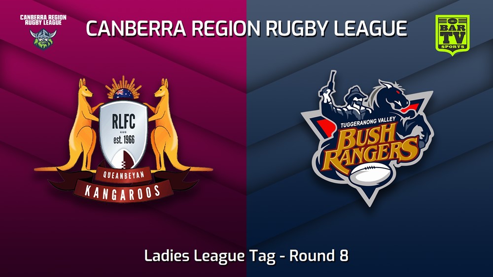 230603-Canberra Round 8 - Ladies League Tag - Queanbeyan Kangaroos v Tuggeranong Bushrangers Slate Image