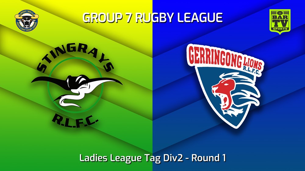 MINI GAME: South Coast Round 1 - Ladies League Tag Div2 - Stingrays of Shellharbour v Gerringong Lions Slate Image
