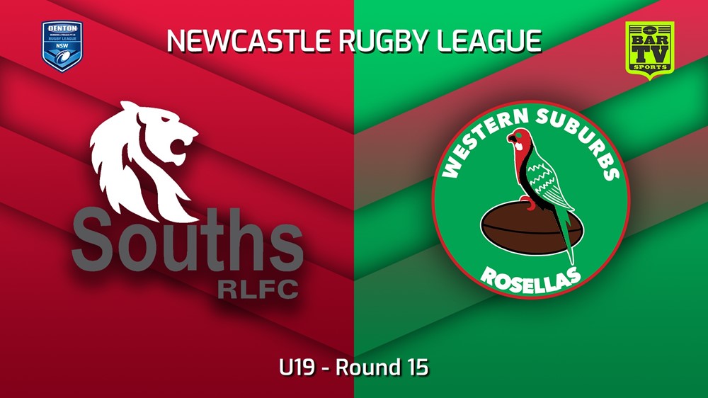 230708-Newcastle RL Round 15 - U19 - South Newcastle Lions v Western Suburbs Rosellas Minigame Slate Image