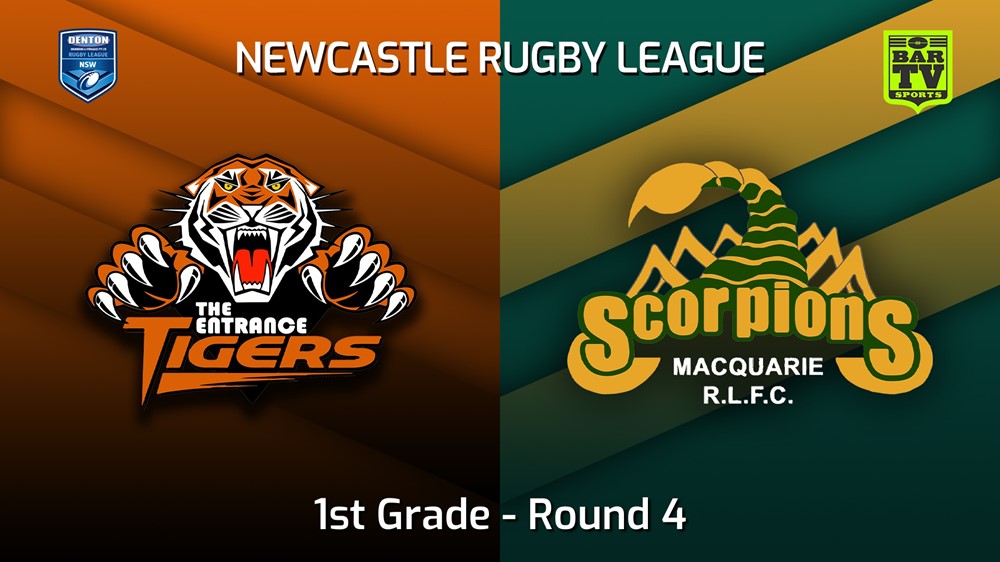 220415-Newcastle Round 4 - 1st Grade - The Entrance Tigers v Macquarie Scorpions Slate Image