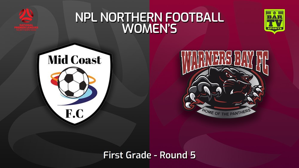 230402-NNSW NPLW Round 5 - Mid Coast FC W v Warners Bay FC W Slate Image