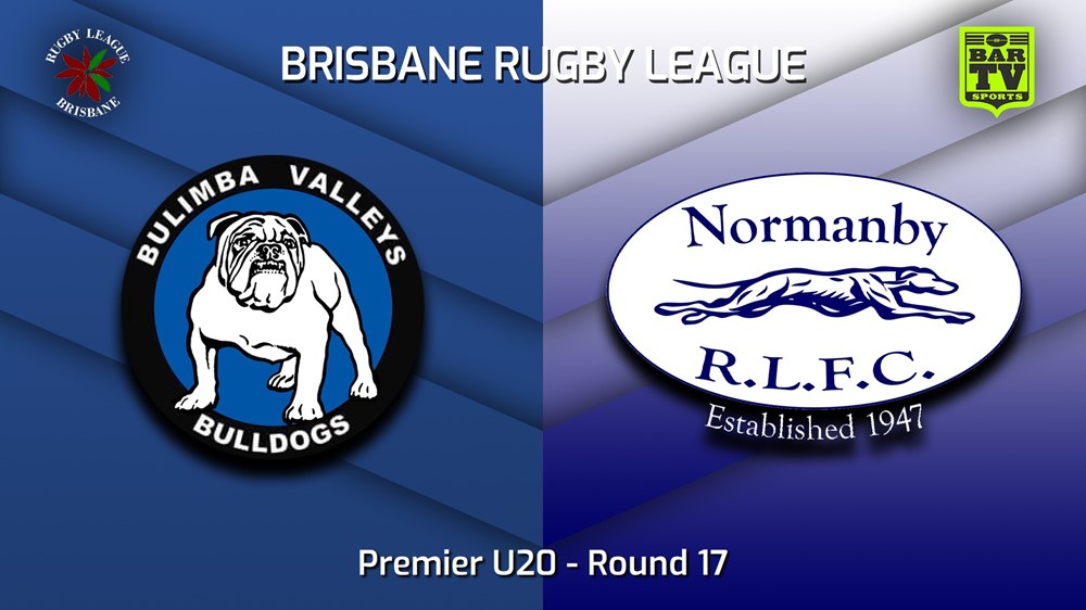 230805-BRL Round 17 - Premier U20 - Bulimba Valleys Bulldogs v Normanby Hounds Slate Image