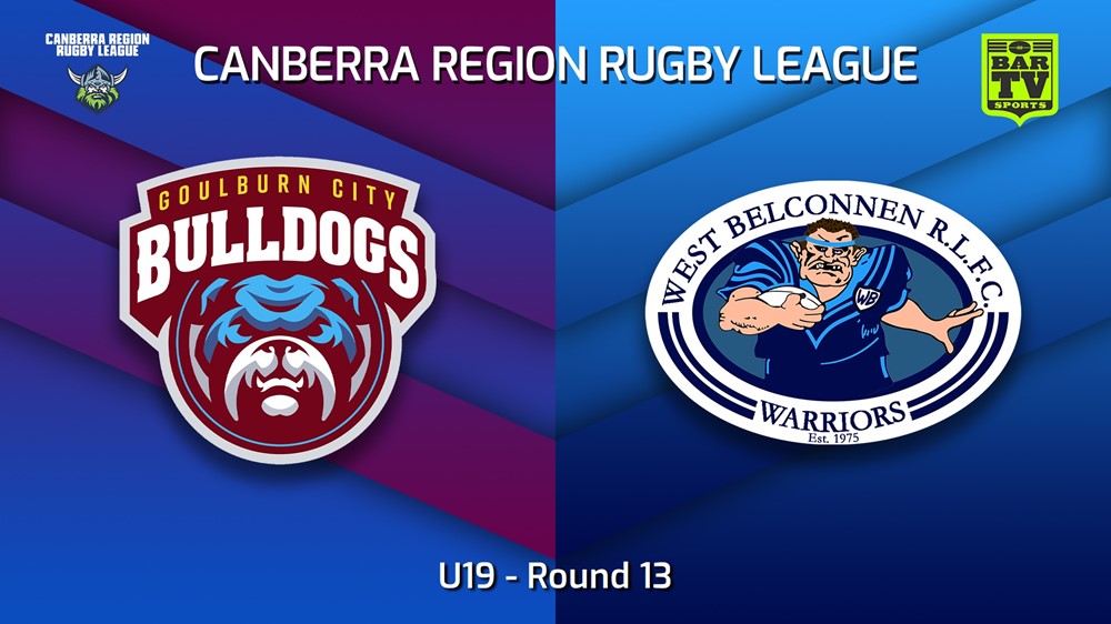 230715-Canberra Round 13 - U19 - Goulburn City Bulldogs v West Belconnen Warriors Slate Image