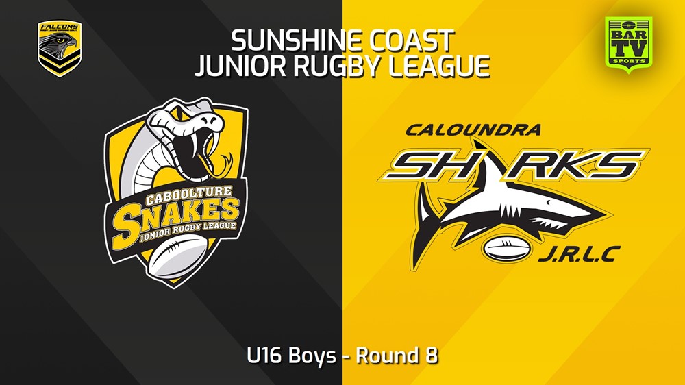 240524-video-Sunshine Coast Junior Rugby League Round 8 - U16 Boys - Caboolture Snakes JRL v Caloundra Sharks JRL Minigame Slate Image
