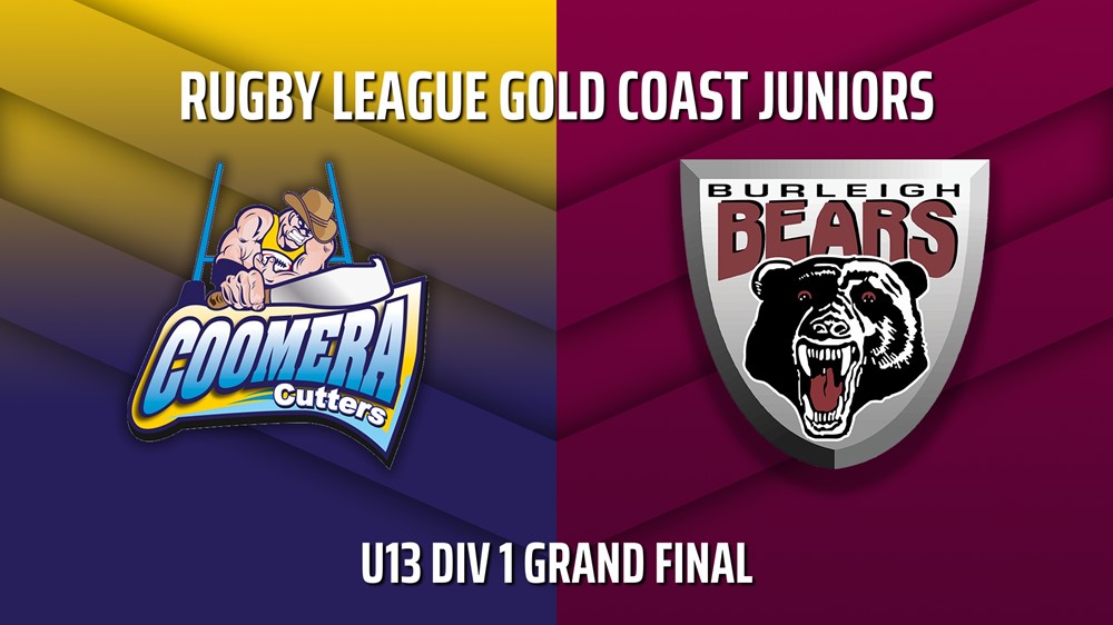 220903-Rugby League Gold Coast Juniors U13 Div 1 Grand Final - Coomera Cutters v Burleigh Bears Juniors Slate Image