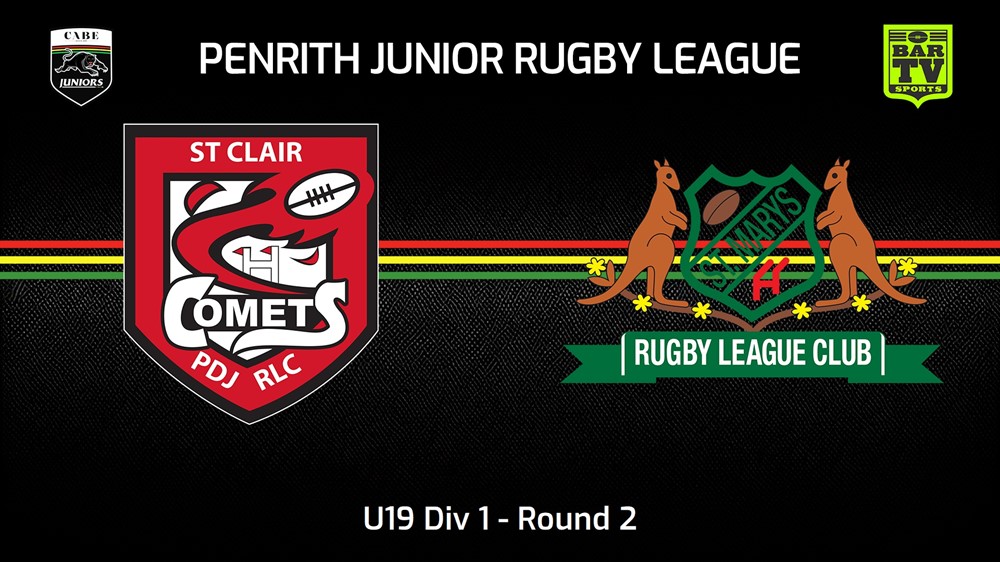 240414-Penrith & District Junior Rugby League Round 2 - U19 Div 1 - St Clair v St Marys Slate Image
