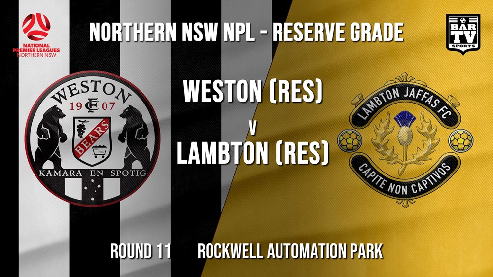 NPL NNSW RES Round 11 - Weston Workers FC (Res) v Lambton Jaffas FC (Res) Slate Image