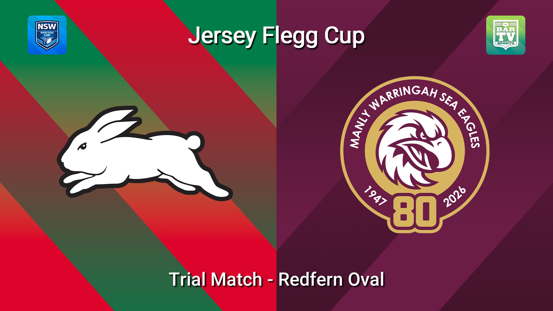 260222-video-Jersey Flegg Cup Trial Match - South Sydney Rabbitohs v Manly Warringah Sea Eagles Slate Image