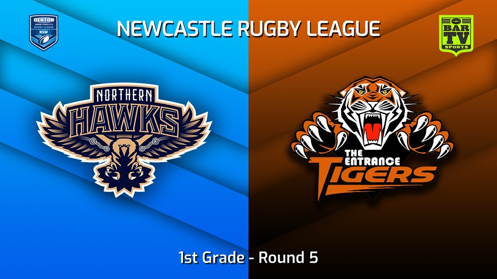 230423-Newcastle RL Round 5 - 1st Grade - Northern Hawks v The Entrance Tigers Minigame Slate Image