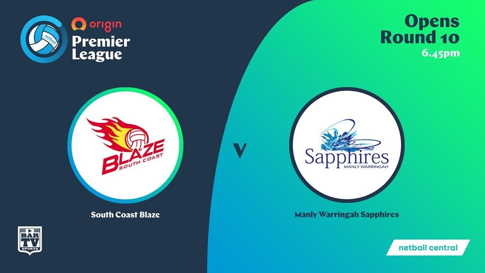 NSW Prem League Round 10 - Opens - South Coast Blaze v Manly Warringah Sapphires Minigame Slate Image
