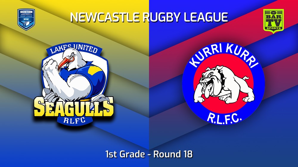 230805-Newcastle RL Round 18 - 1st Grade - Lakes United Seagulls v Kurri Kurri Bulldogs Minigame Slate Image