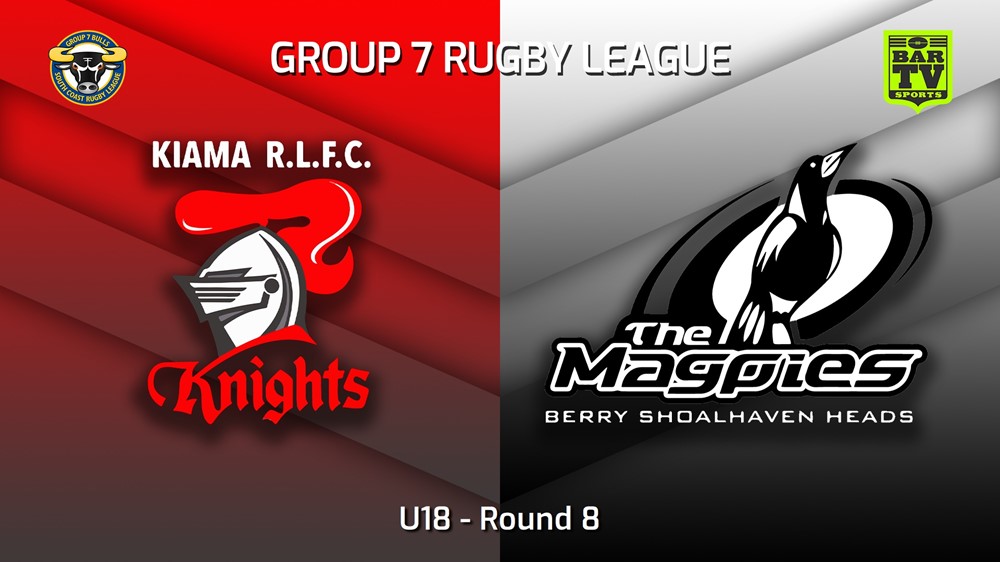 230521-South Coast Round 8 - U18 - Kiama Knights v Berry-Shoalhaven Heads Magpies Slate Image