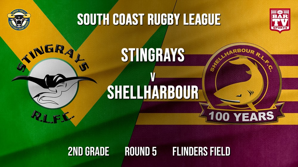 Group 7 RL Round 5 - 2nd Grade - Stingrays of Shellharbour v Shellharbour Sharks Slate Image