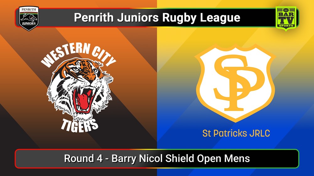 250504-video-Penrith & District Junior Rugby League Round 4 - Barry Nicol Shield Open Mens - Western City Tigers v St Patricks Slate Image
