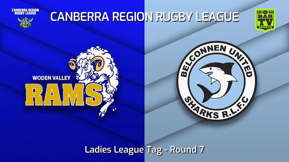 230527-Canberra Round 7 - Ladies League Tag - Woden Valley Rams v Belconnen United Sharks Slate Image