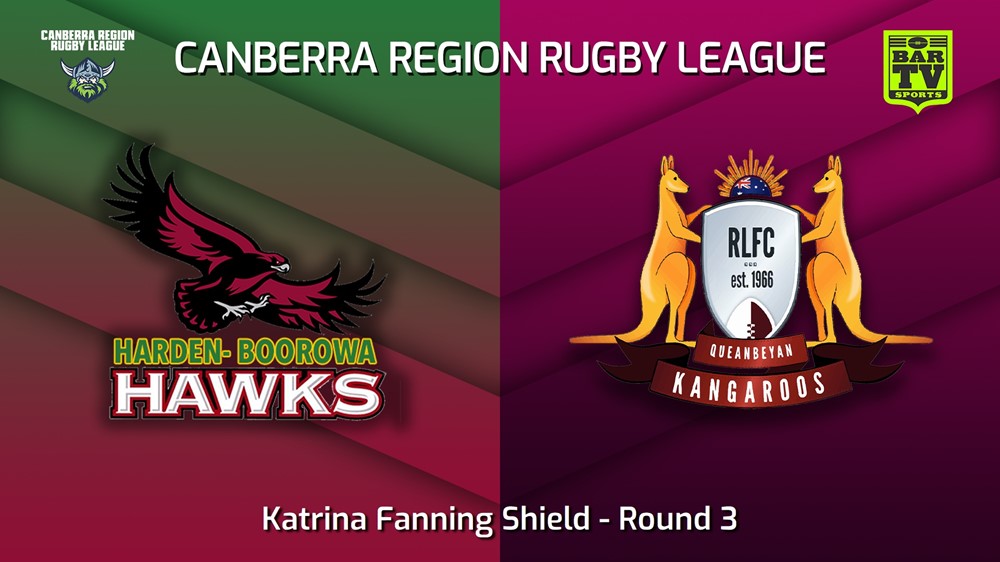 230520-Canberra Round 3 - Katrina Fanning Shield - Harden Worhawks v Queanbeyan Kangaroos Minigame Slate Image