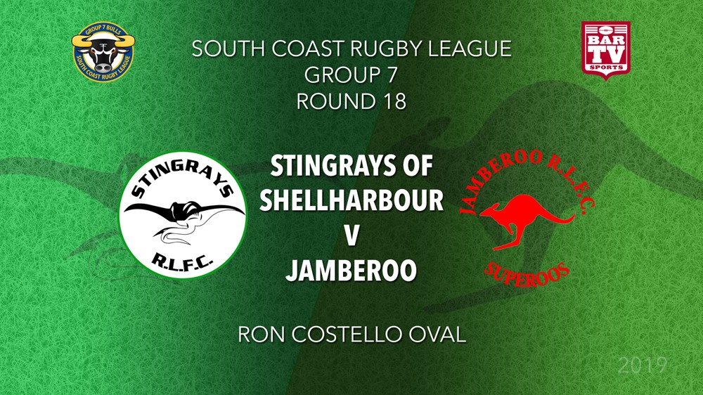  Group 7 South Coast Rugby League Round 18 - 1st Grade - Stingrays of Shellharbour v Jamberoo Slate Image