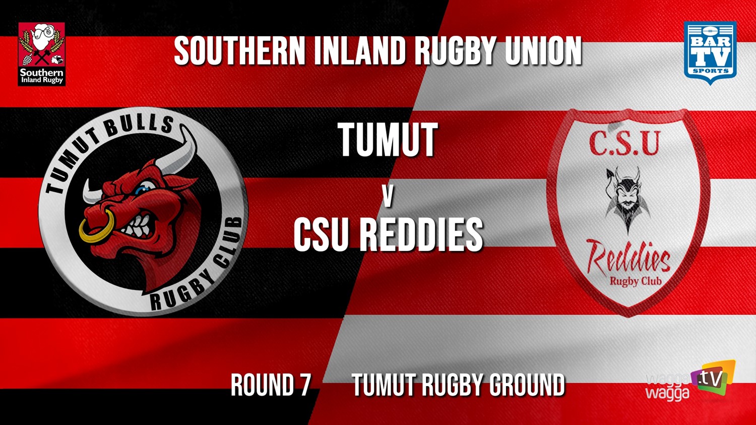 Southern Inland Rugby Union Round 7 - Tumut Bulls v CSU Reddies Slate Image