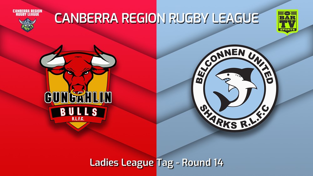 220723-Canberra Round 14 - Ladies League Tag - Gungahlin Bulls v Belconnen United Sharks Slate Image