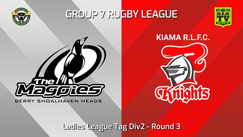 240420-video-South Coast Round 3 - Ladies League Tag Div2 - Berry-Shoalhaven Heads Magpies v Kiama Knights Minigame Slate Image