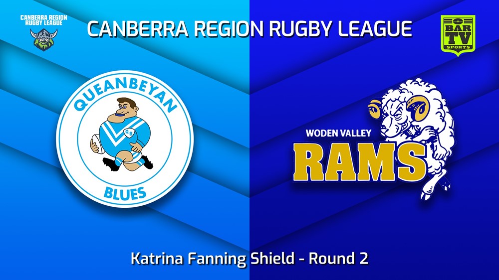 230722-Canberra Round 2 - Katrina Fanning Shield - Queanbeyan Blues v Woden Valley Rams Minigame Slate Image