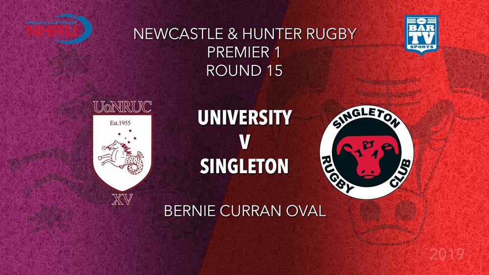 NHRU Round 15 - Premier 1 - University Of Newcastle v Singleton Bulls Slate Image