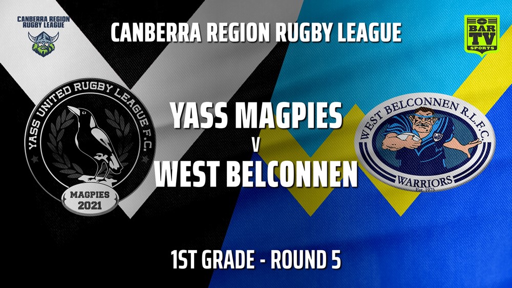 210508-CRRL Round 5 - 1st Grade - Yass Magpies v West Belconnen Warriors Slate Image