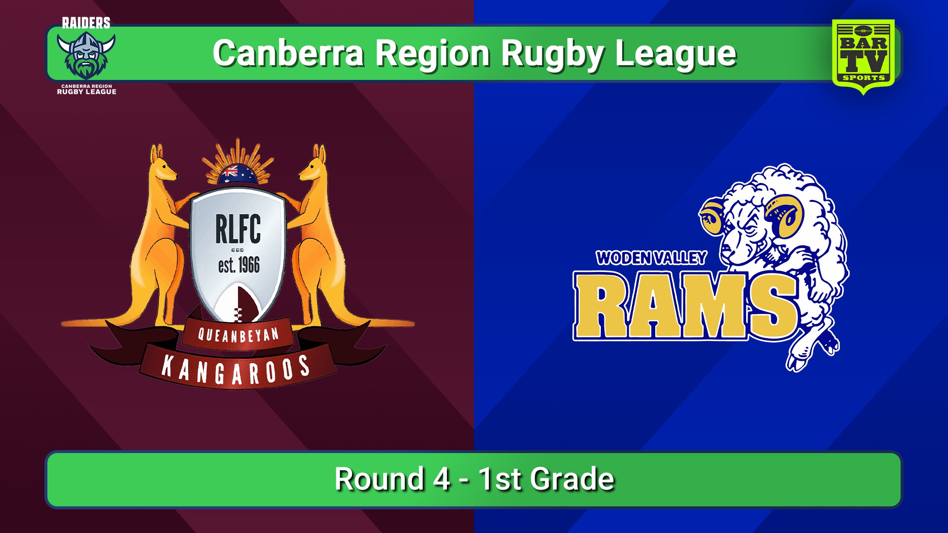 250503-video-Canberra Round 4 - 1st Grade - Queanbeyan Kangaroos v Woden Valley Rams Slate Image