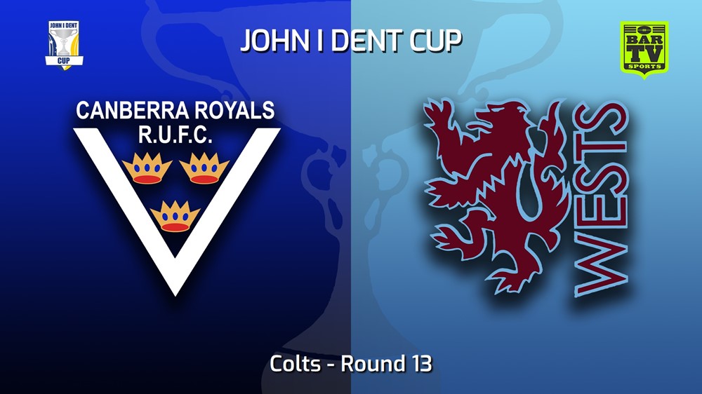 MINI GAME: John I Dent (ACT) Round 13 - Colts - Canberra Royals v Wests Lions Slate Image