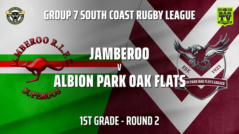 Group 7 RL Round 2 - 1st Grade - Jamberoo v Albion Park Oak Flats Slate Image