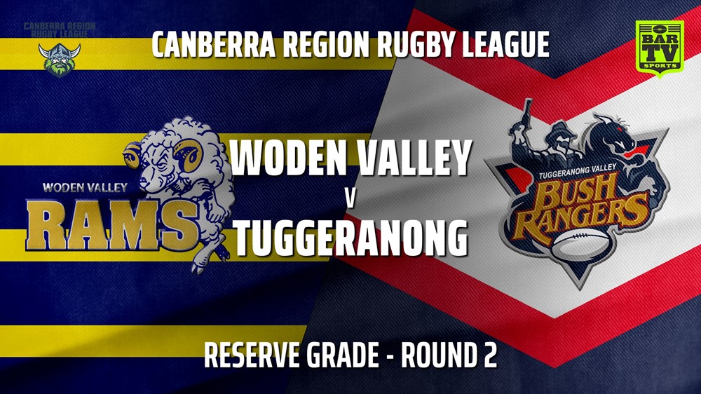 CRRL Round 2 - Reserve Grade - Woden Valley Rams v Tuggeranong Bushrangers Slate Image