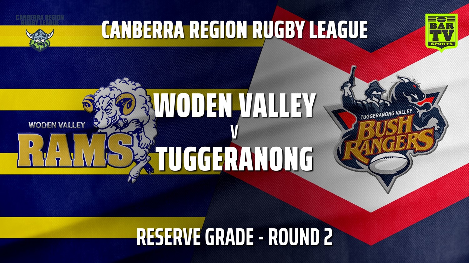 CRRL Round 2 - Reserve Grade - Woden Valley Rams v Tuggeranong Bushrangers Slate Image